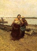 Deak-Ebner, Lajos Boat Warpers oil painting reproduction